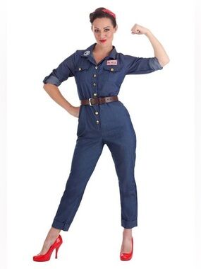 Rosie the Riveter Women’s Halloween Jumpsuit Costume